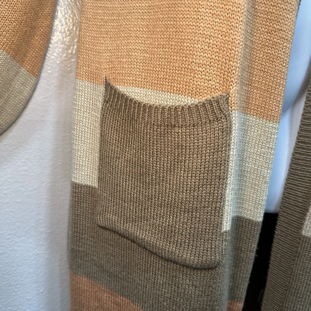 See and Be Seen Cardigan Sweater Womens Size M Brown Shades Long Sleeve Pockets - Picture 8 of 9